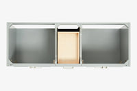 Ariel stafford 61 inch double rectangle sink vanity with carrara white marble countertop w/0.75" edge in white