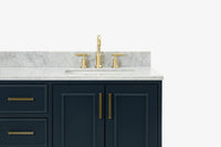 Ariel stafford 61 inch double rectangle sink vanity with carrara white marble countertop w/0.75" edge in white