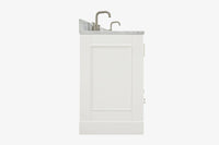 Ariel stafford 61 inch double rectangle sink vanity with carrara white marble countertop w/0.75" edge in white