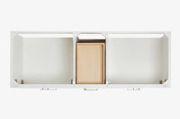 Ariel stafford 61 inch double rectangle sink vanity with carrara white marble countertop w/0.75" edge in white