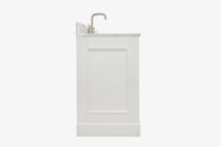 Ariel stafford 61 inch single oval sink vanity with carrara white marble countertop w/0.75" edge in midnight blue