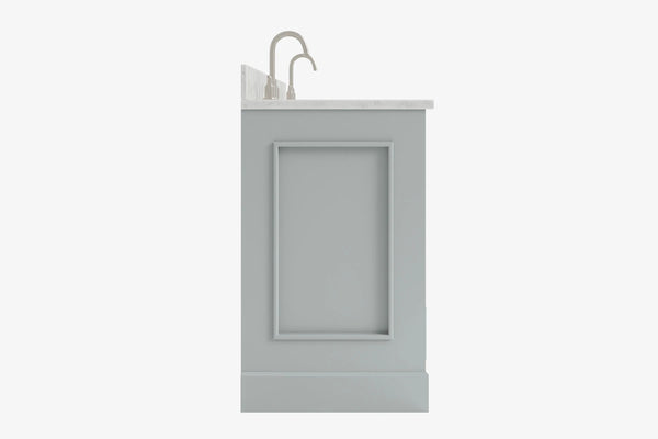 Ariel stafford 73 inch double rectangle sink vanity with carrara white marble countertop w/0.75" edge in white