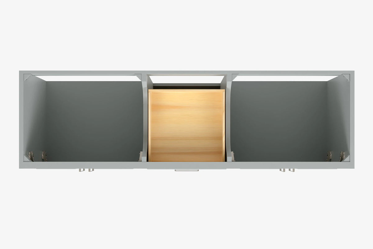 Ariel stafford 73 inch double rectangle sink vanity with carrara white marble countertop w/0.75" edge in white