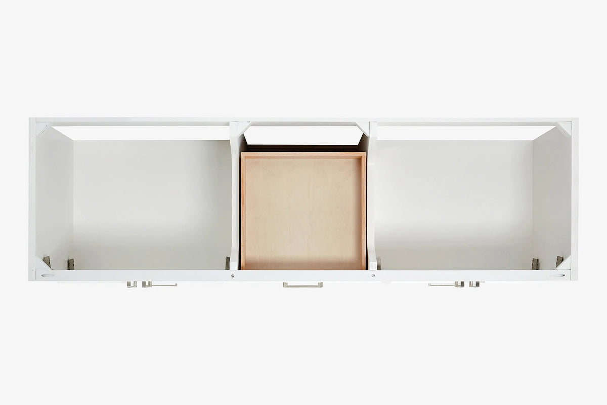 Ariel stafford 73 inch double rectangle sink vanity with carrara white marble countertop w/0.75" edge in white