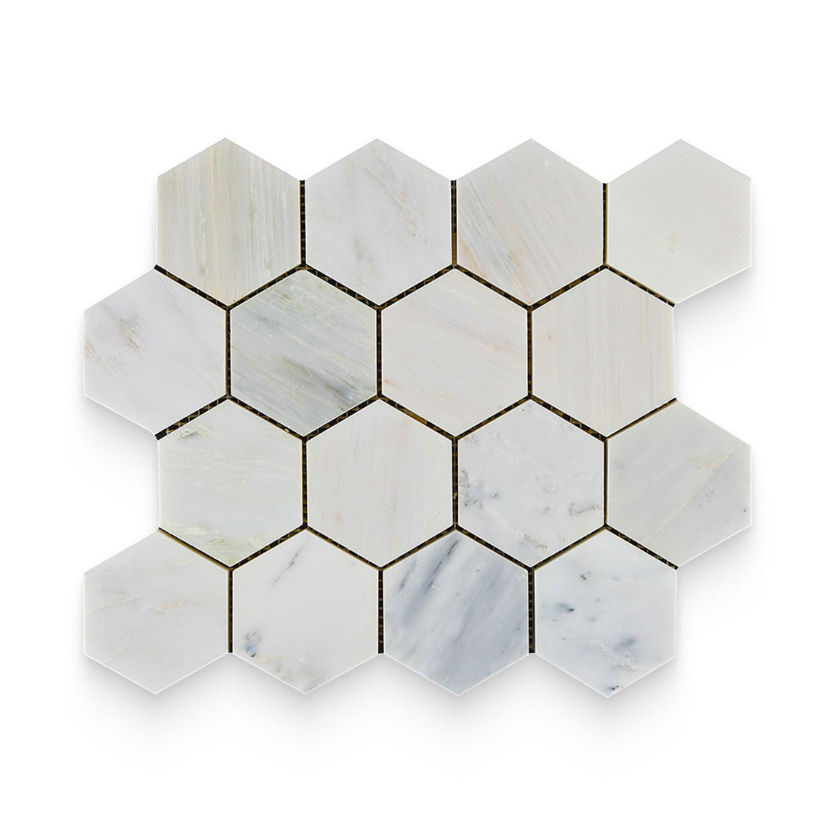 Bianco Bello 3x3 Polished Hexagon Mosaic