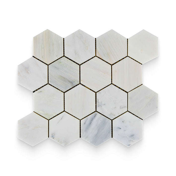 Bianco Bello 3x3 Polished Hexagon Mosaic
