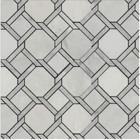 Luxe Tethered White Marble Mosaic