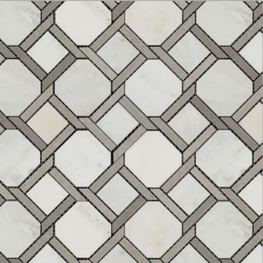 Luxe Tethered Grey Marble Mosaic