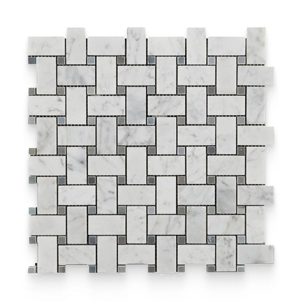 Color | Carrara White Blue Dot