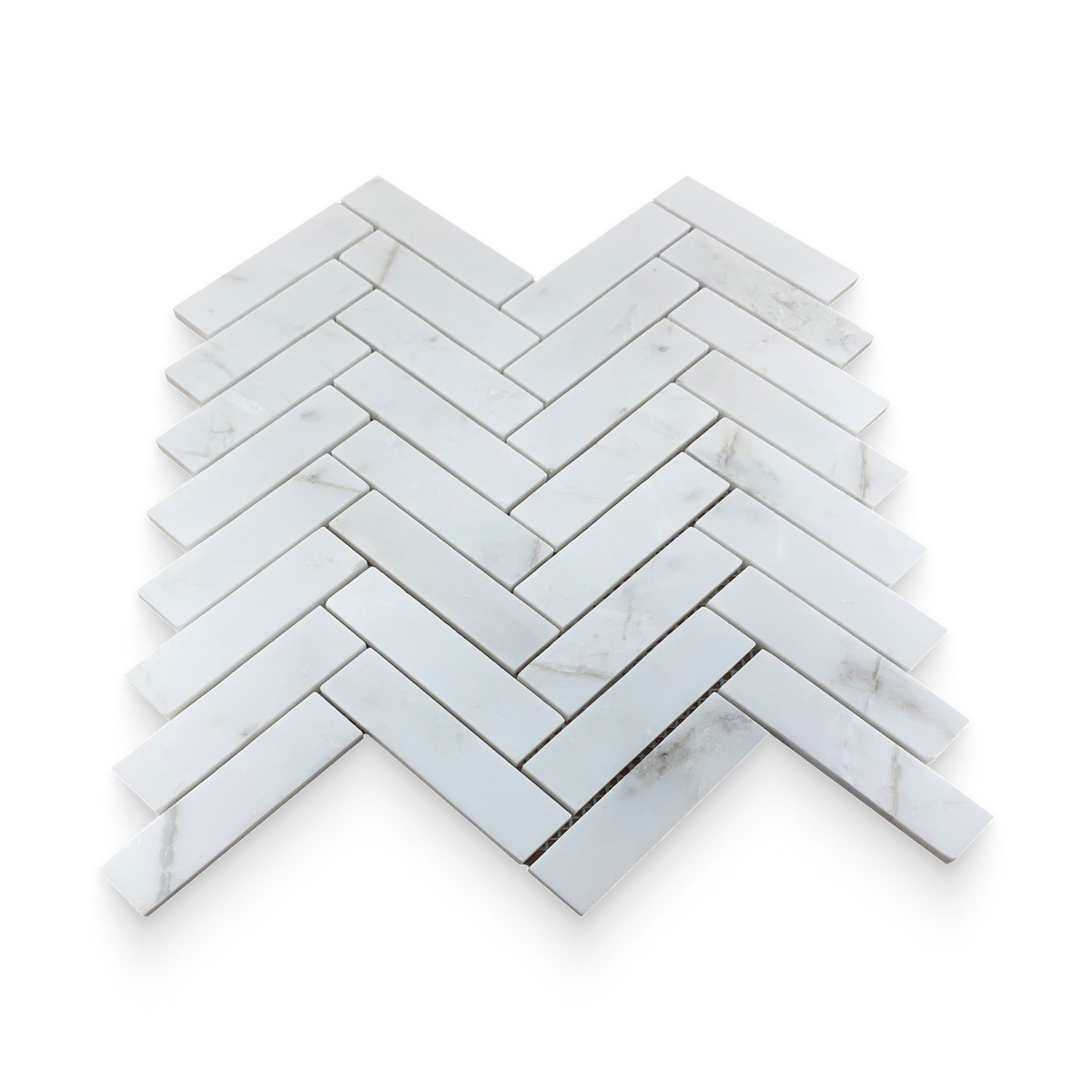 Daphne White 1x4 Honed Herringbone Mosaic
