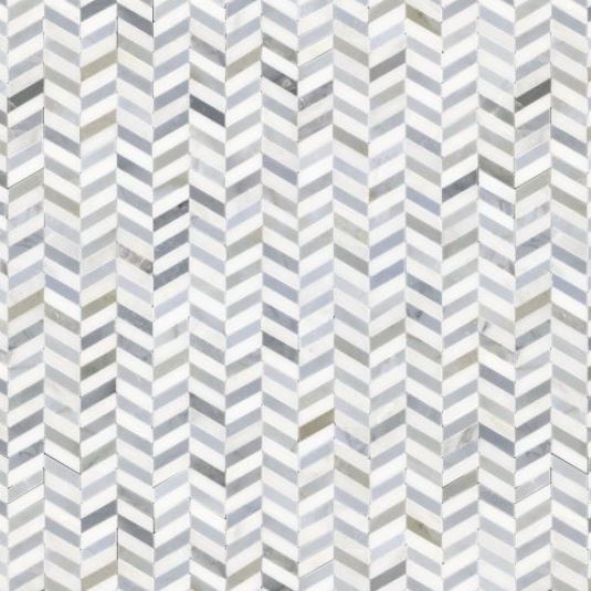 Luxe Chevron Ocean Marble Mosaic