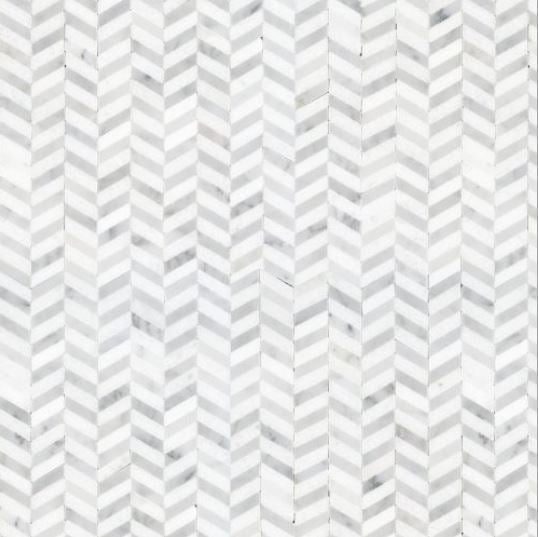 Luxe Chevron Sky Marble Mosaic