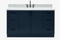 Ariel kelly 61 inch single rectangle sink bathroom vanity with marble countertop 1.5 inch edge