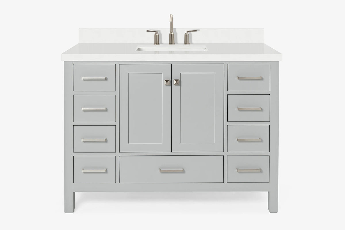 Ariel cambridge( 48"& 49") single rectangle sink  Bathroom vanity with carrara  marble (0.75 in, 1.5 in, 2 in) countertop