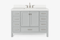Ariel cambridge( 48"& 49") single rectangle sink  Bathroom vanity with carrara  marble (0.75 in, 1.5 in, 2 in) countertop