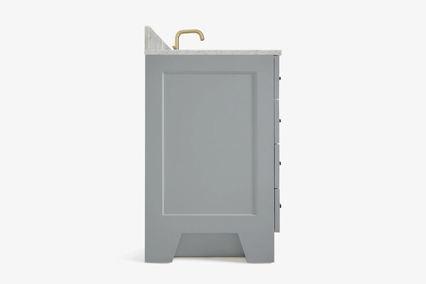 Ariel taylor (36"& 37") right offset single rectangle sink vanity with marble (0.75" & 1.5")countertop.