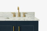 Ariel taylor (36"& 37") right offset single rectangle sink vanity with marble (0.75" & 1.5")countertop.