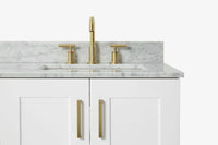 Ariel taylor (36"& 37") right offset single rectangle sink vanity with marble (0.75" & 1.5")countertop.