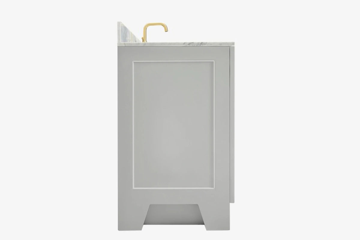 Ariel taylor (42" & 43") left offset single rectangle sink vanity with marble (0.75"& 1.5") countertop.