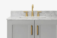 Ariel taylor (42" & 43") left offset single rectangle sink vanity with marble (0.75"& 1.5") countertop.