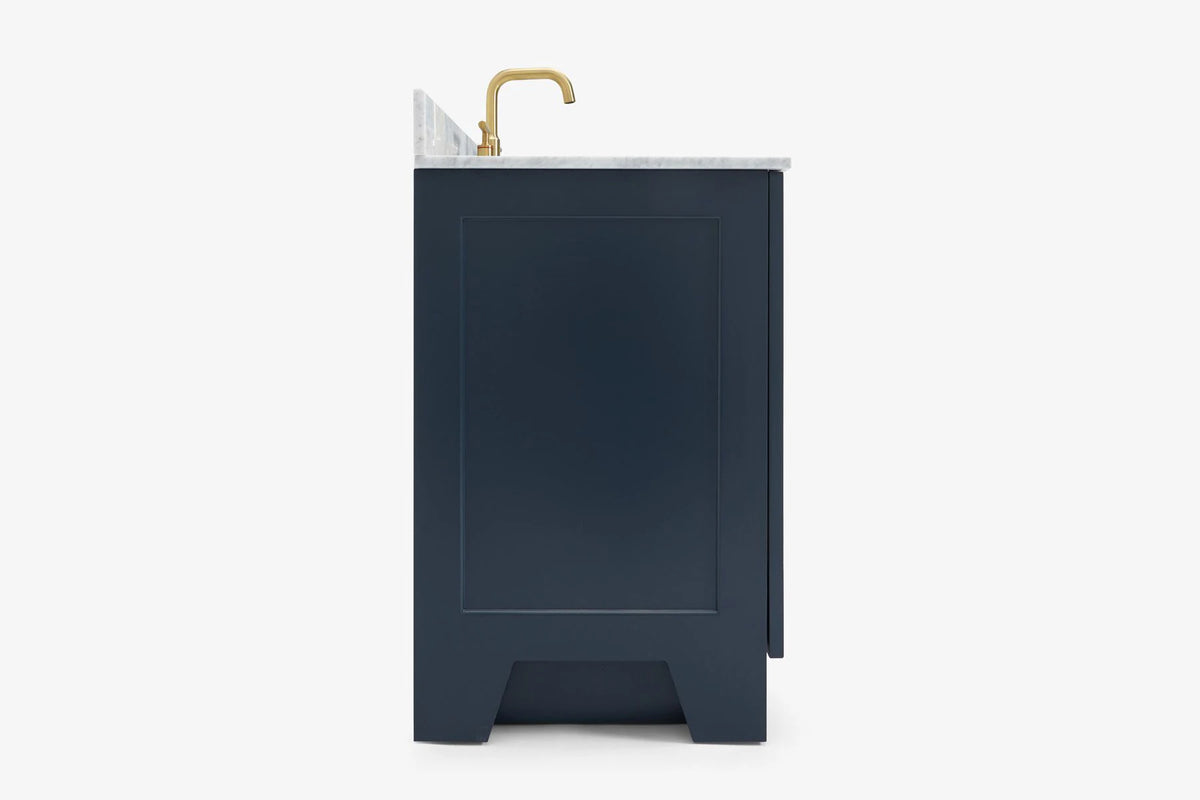 Ariel taylor (42" & 43") left offset single rectangle sink vanity with marble (0.75"& 1.5") countertop.