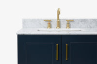 Ariel taylor (42" & 43") left offset single rectangle sink vanity with marble (0.75"& 1.5") countertop.