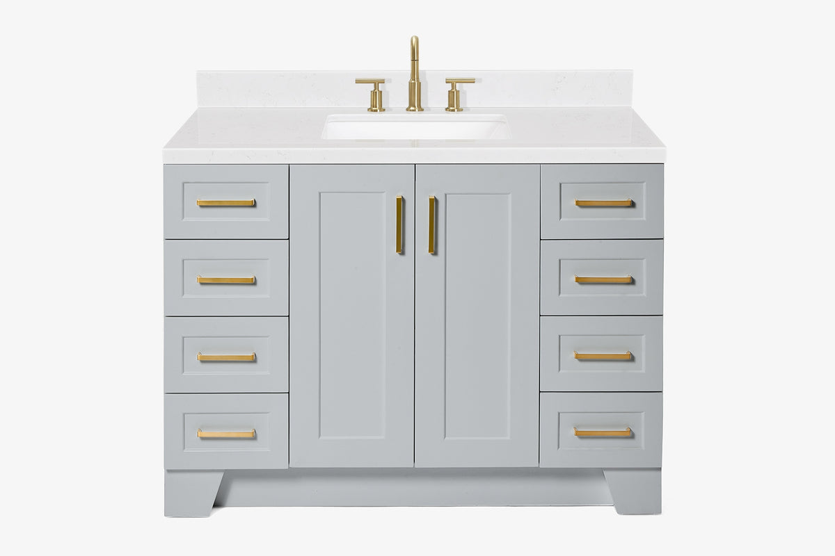 Ariel taylor (48"& 49") single rectangle sink vanity with marble (0.75" & 1.5") countertop.
