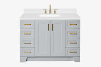 Ariel taylor (48"& 49") single rectangle sink vanity with marble (0.75" & 1.5") countertop.