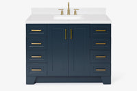 Ariel taylor (48"& 49") single rectangle sink vanity with marble (0.75" & 1.5") countertop.