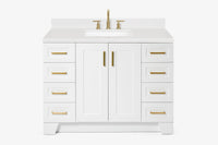 Ariel taylor (48"& 49") single rectangle sink vanity with marble (0.75" & 1.5") countertop.