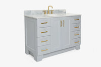 Ariel hepburn 61-62 in. double rectangle sink vanity with 0.75-1.5 in. countertop