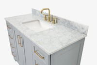Ariel taylor (36"& 37") left offset single rectangle sink vanity with marble (0.75"& 1.5") countertop.