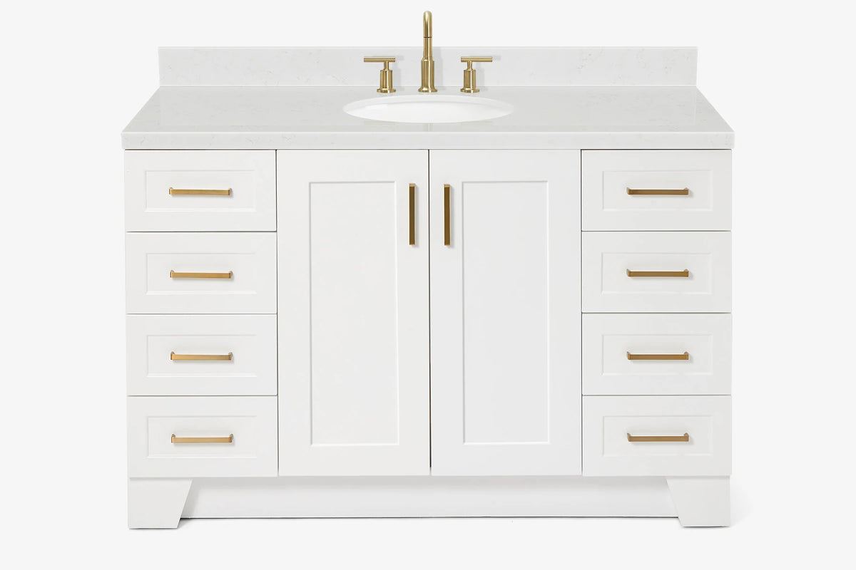Ariel taylor (54"& 55") single oval sink vanity with marble (0.75" & 1.5")countertop.