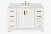 Ariel taylor (54"& 55") single oval sink vanity with marble (0.75" & 1.5")countertop.
