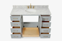 Ariel taylor (54"& 55") single oval sink vanity with marble (0.75" & 1.5")countertop.