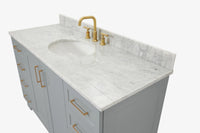 Ariel taylor (54"& 55") single oval sink vanity with marble (0.75" & 1.5")countertop.