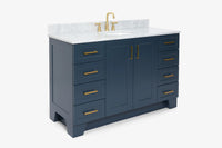 Ariel taylor (54"& 55") single oval sink vanity with marble (0.75" & 1.5")countertop.