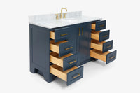 Ariel taylor (54"& 55") single oval sink vanity with marble (0.75" & 1.5")countertop.