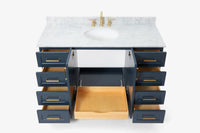 Ariel taylor (54"& 55") single oval sink vanity with marble (0.75" & 1.5")countertop.