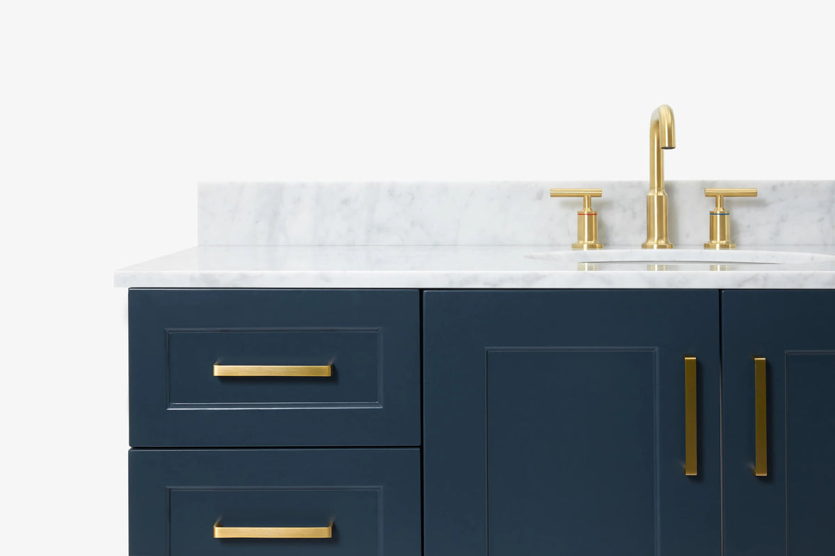 Ariel taylor (54"& 55") single oval sink vanity with marble (0.75" & 1.5")countertop.