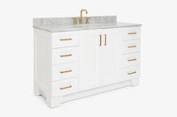 Ariel taylor (54"& 55") single oval sink vanity with marble (0.75" & 1.5")countertop.