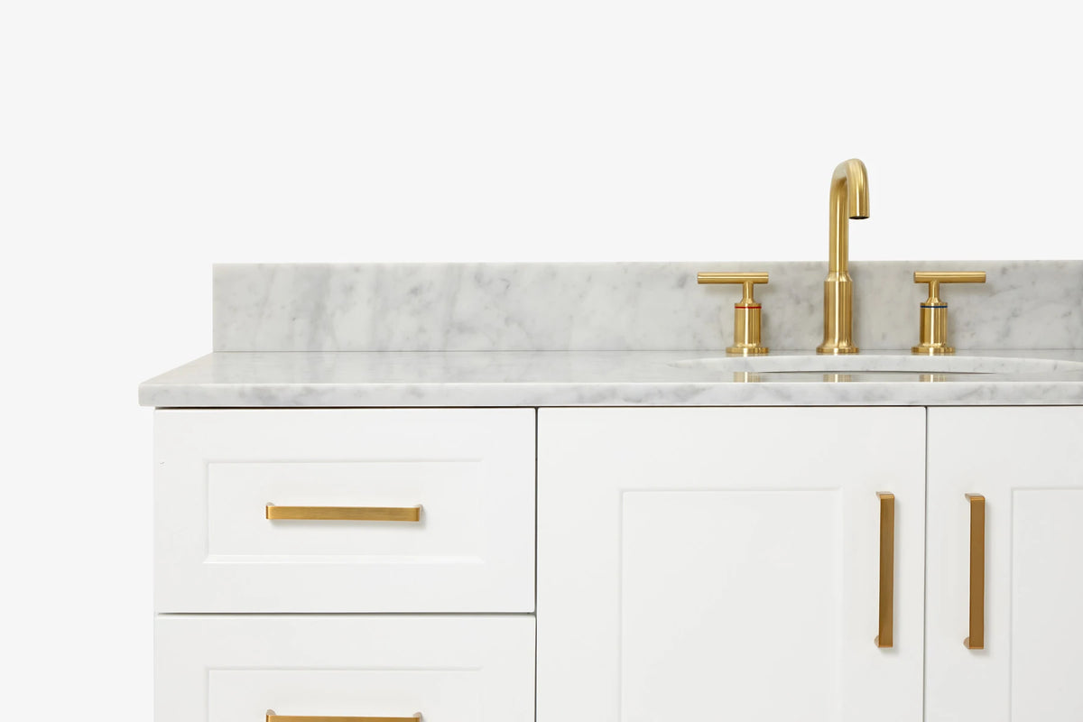 Ariel taylor (54"& 55") single oval sink vanity with marble (0.75" & 1.5")countertop.