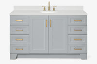 Ariel taylor (60"& 61")single oval sink vanity with marble (0.75"& 1.5") countertop.