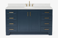 Ariel taylor (60"& 61")single oval sink vanity with marble (0.75"& 1.5") countertop.