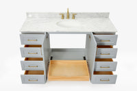 Ariel taylor (60"& 61")single oval sink vanity with marble (0.75"& 1.5") countertop.