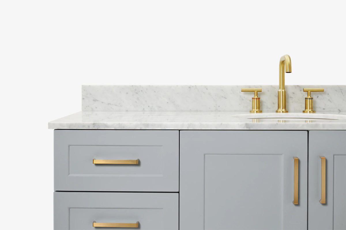 Ariel taylor (60"& 61")single oval sink vanity with marble (0.75"& 1.5") countertop.