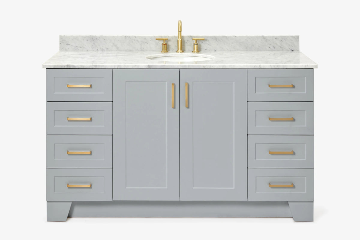 Ariel taylor (60"& 61")single oval sink vanity with marble (0.75"& 1.5") countertop.