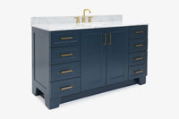 Ariel taylor (60"& 61")single oval sink vanity with marble (0.75"& 1.5") countertop.