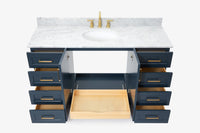 Ariel taylor (60"& 61")single oval sink vanity with marble (0.75"& 1.5") countertop.