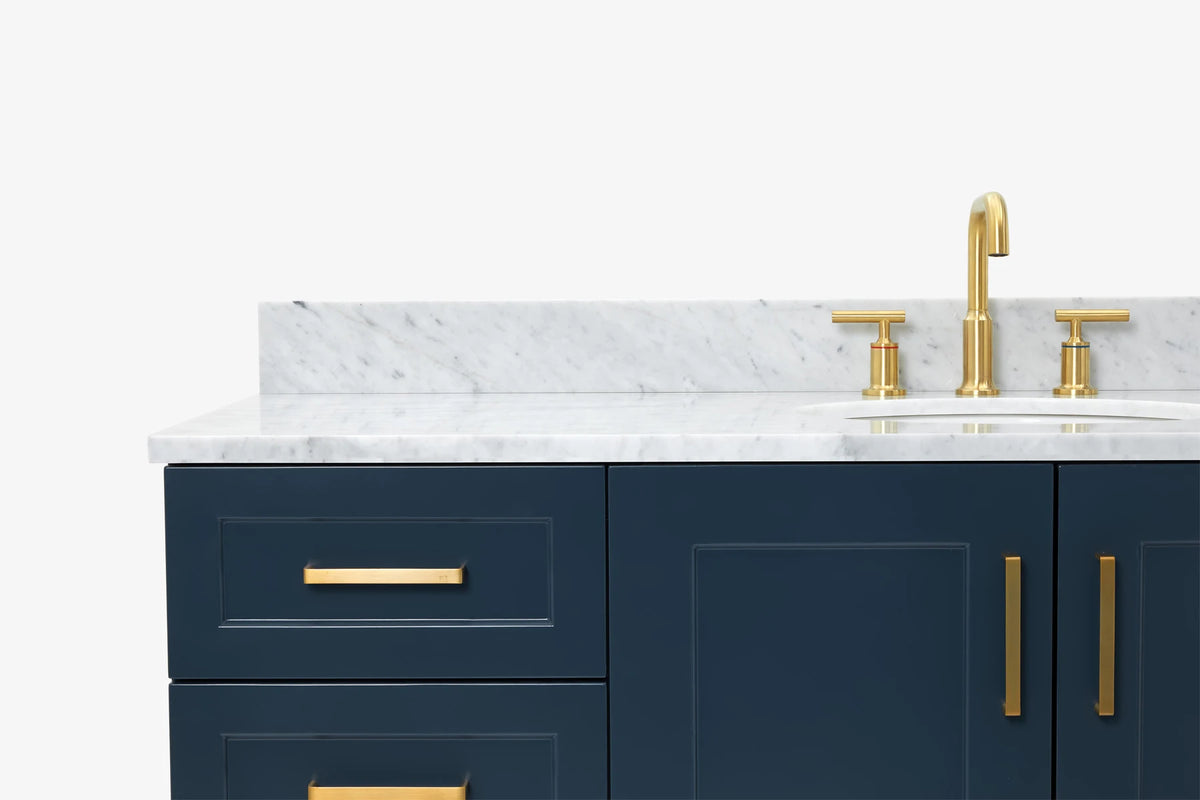 Ariel taylor (60"& 61")single oval sink vanity with marble (0.75"& 1.5") countertop.